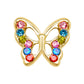 Par de Broquel mariposa pap grande colores oro 10k DORADO