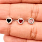 Par broquel corazón biselado Plata 925