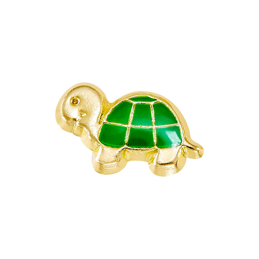 Par de broquel tortuga esmalte oro 10k DORADO