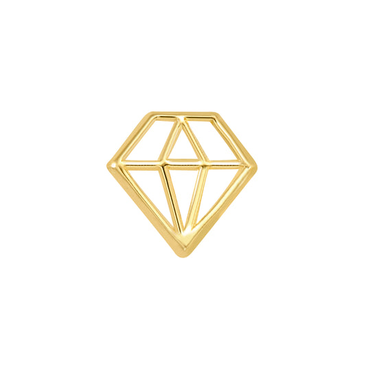 Par de Broquel diamante silueta contorno oro 10k DORADO
