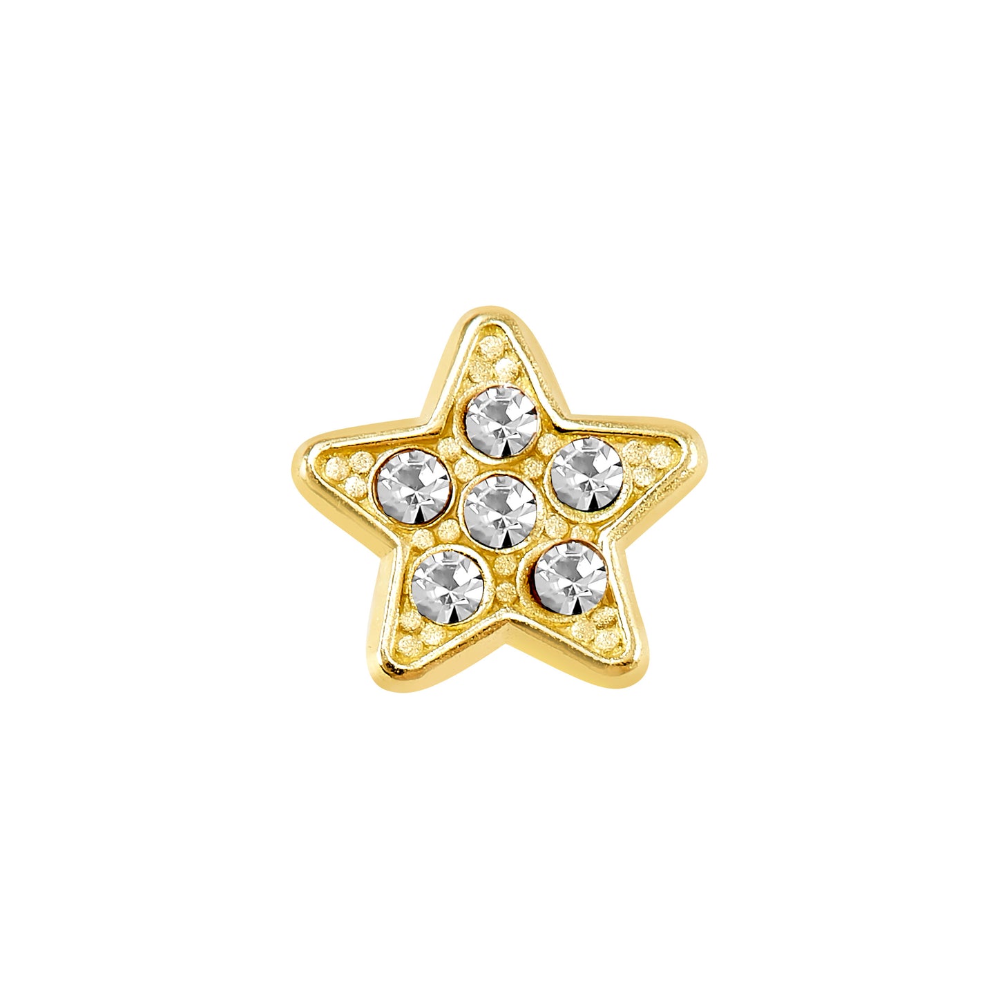 Par de Broquel estrella pp zirconia blanca oro 10k DORADO