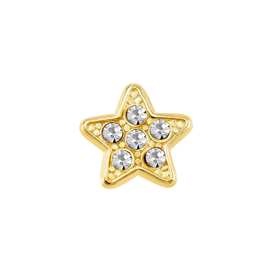 Par de Broquel estrella pp zirconia blanca oro 10k DORADO