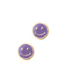 Par o Pieza de Broquel Happy Face Esmalte Morado Oro 10k DORADO
