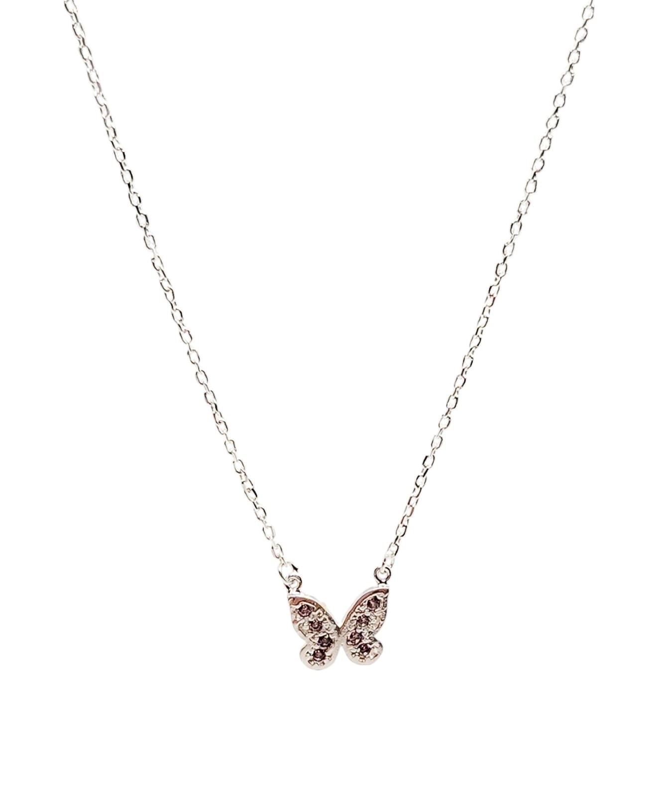 Gargantilla mariposa lila plata 925