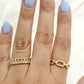 Anillo corazón con piedras y cadenas oro 10k dorado