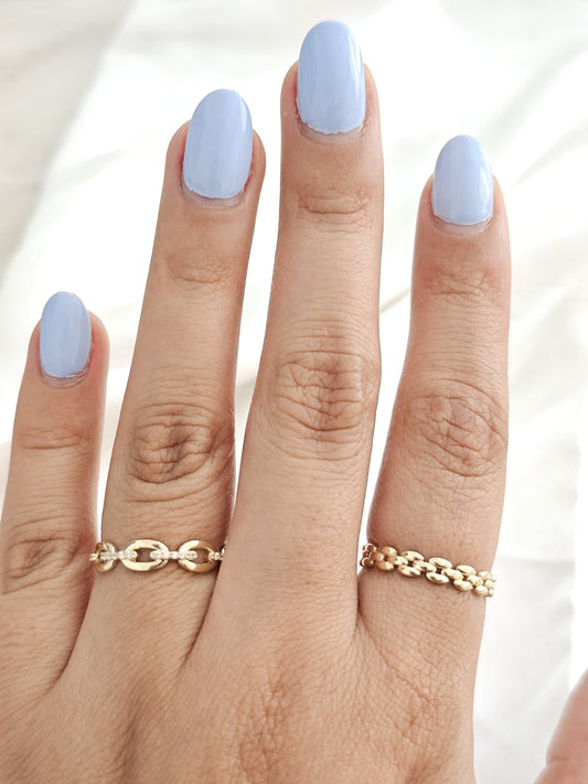 Anillo eslabones oro 10k dorado