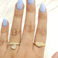Anillo corazón con piedras con charm y corazón liso oro 10k dorado