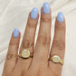 Anillo ancho estrella en oro 10k dorado