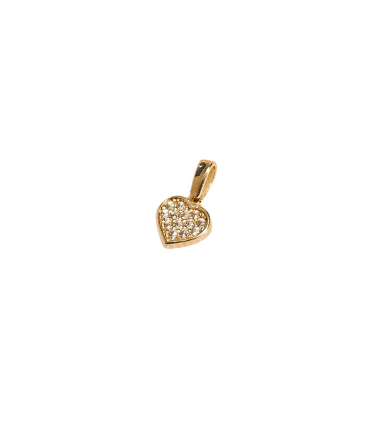 Dije mini corazón 1 con piedras oro 10k