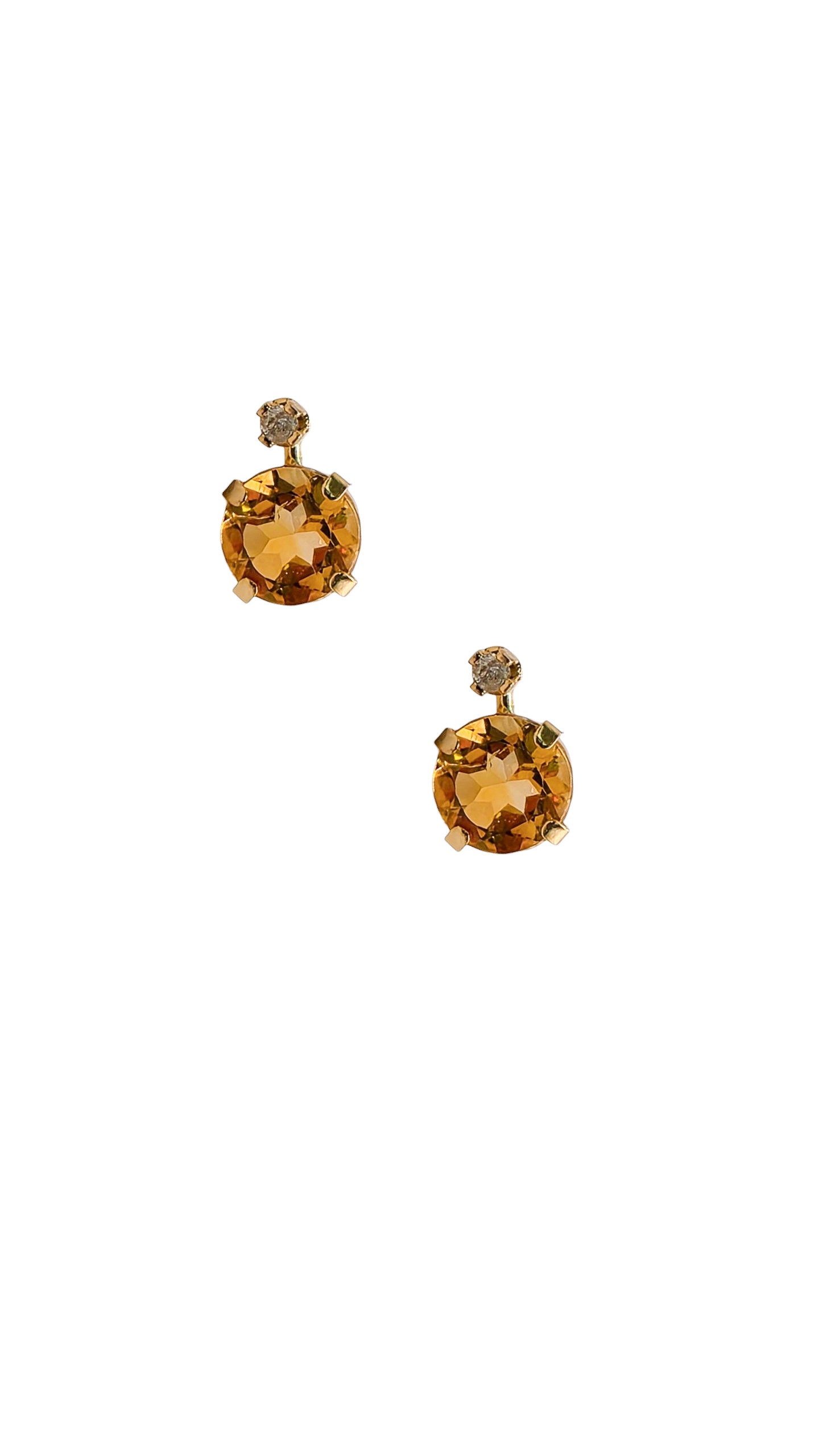 Par de aretes mes Noviembre - Citrino Oro 10k