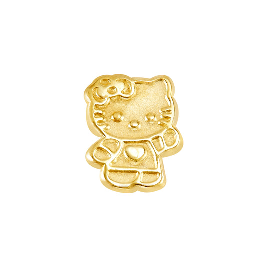 Par o Pieza de Broquel Kitty Liso Oro 10k DORADO