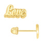 Par o Pieza de Broquel "LOVE" oro 10k