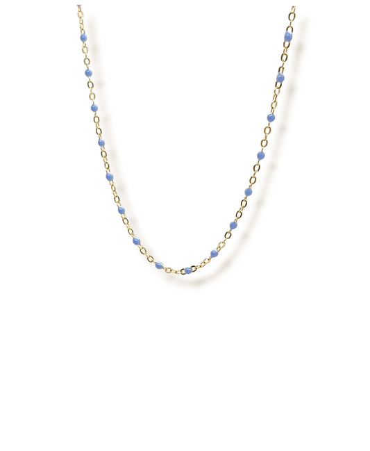 Gargantilla con bolitas de esmalte en color azul