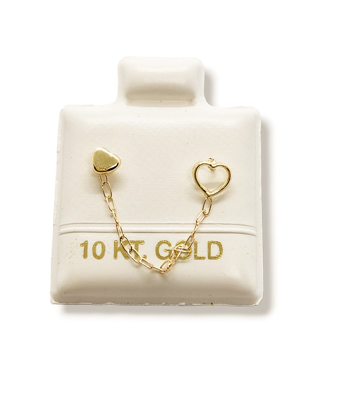 Pieza broquel de cadenita corazón oro 10k