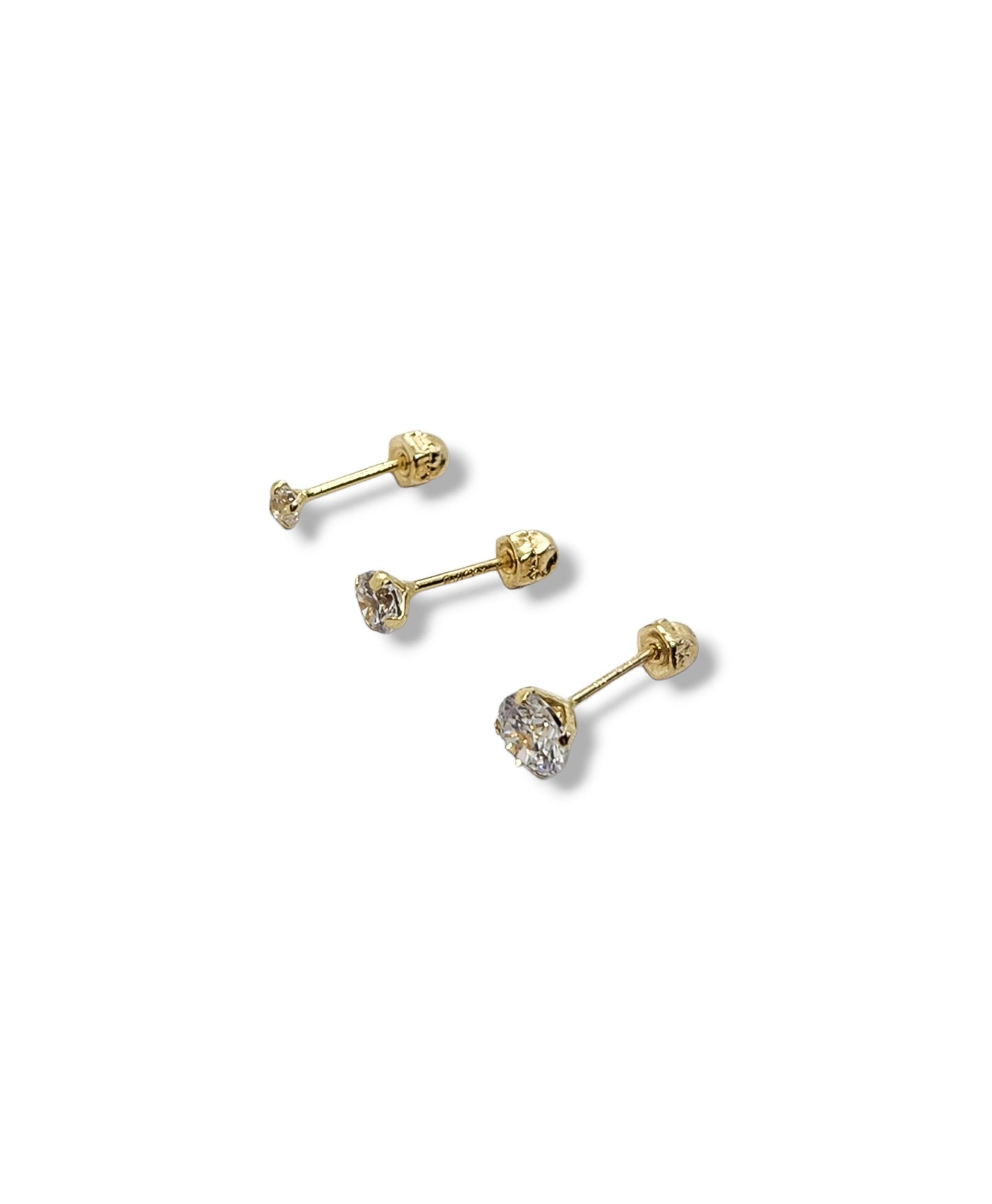 Par o Pieza de Broquel Básico Chispita Zirconia Blanca