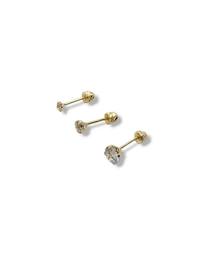 Par o Pieza de Broquel Básico Chispita Zirconia Blanca