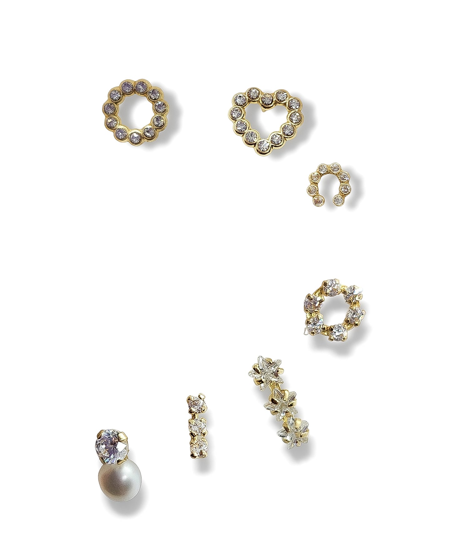 Broquel colección (estrella, círculo, triple, perla, redondo, herradura, corazón)