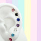 Par de Broquel básico recto #5 chispita zirconia varios colores