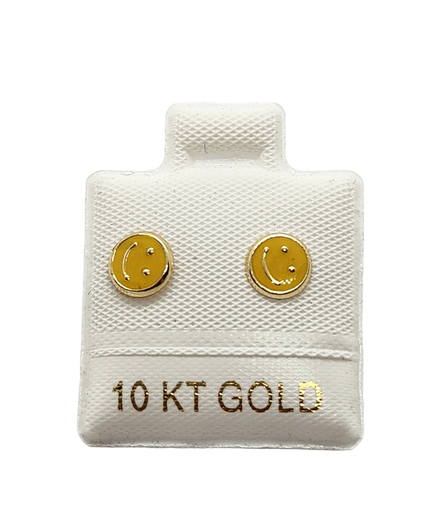 Par de Broquel Carita feliz varios colores Oro 10k