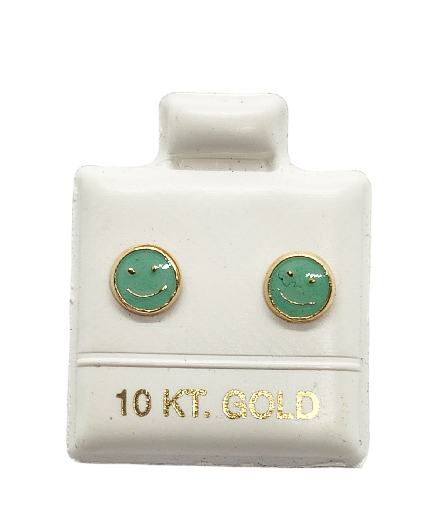 Par de Broquel Carita feliz varios colores Oro 10k