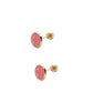 Par o Pieza de Broquel Happy Face Esmalte Rosa Oro 10k DORADO