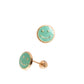 Par o Pieza de Broquel Happy Face Esmalte Verde Menta Oro 10k DORADO