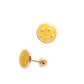 Par o Pieza de Broquel Happy Face Esmalte Amarillo Oro 10k DORADO