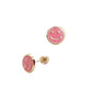 Par o Pieza de Broquel Happy Face Esmalte Rosa Oro 10k DORADO