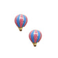 Par o Pieza de Broquel Globo Esmalte Rosa y Azul Oro 10k DORADO