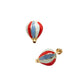 Par o Pieza de Broquel Globo Esmalte Rojo Azul Verde Oro 10k DORADO