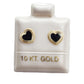 Par de Broquel corazón esmalte y bisel diamantado oro 10k DORADO