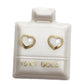 Par de Broquel corazón esmalte y bisel diamantado oro 10k DORADO