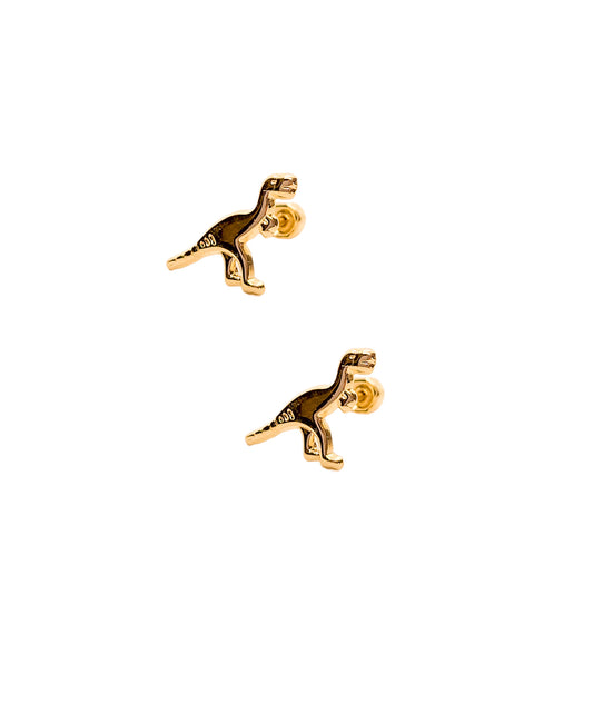 Par de Broquel dinosaurio oro 10k DORADO
