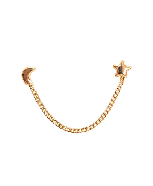 Pieza broquel de cadenita luna y estrella