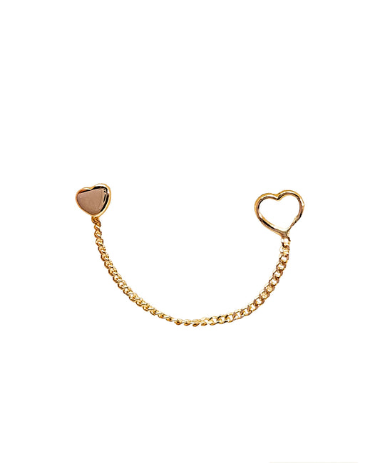 Pieza broquel de cadenita corazón oro 10k