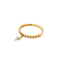 Anillo con charm cruz esmalte azul oro 10k