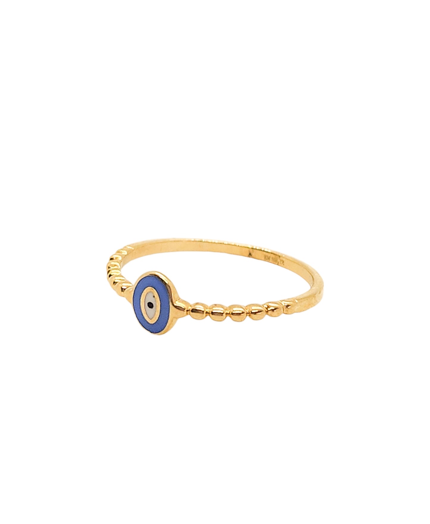 Anillo ojito turco esmalte oro 10k