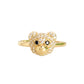 Anillo de cabeza de osito con zirconias oro 10k