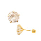 Par de Broquel circonia R7 BLANCO XXL oro 10k DORADO