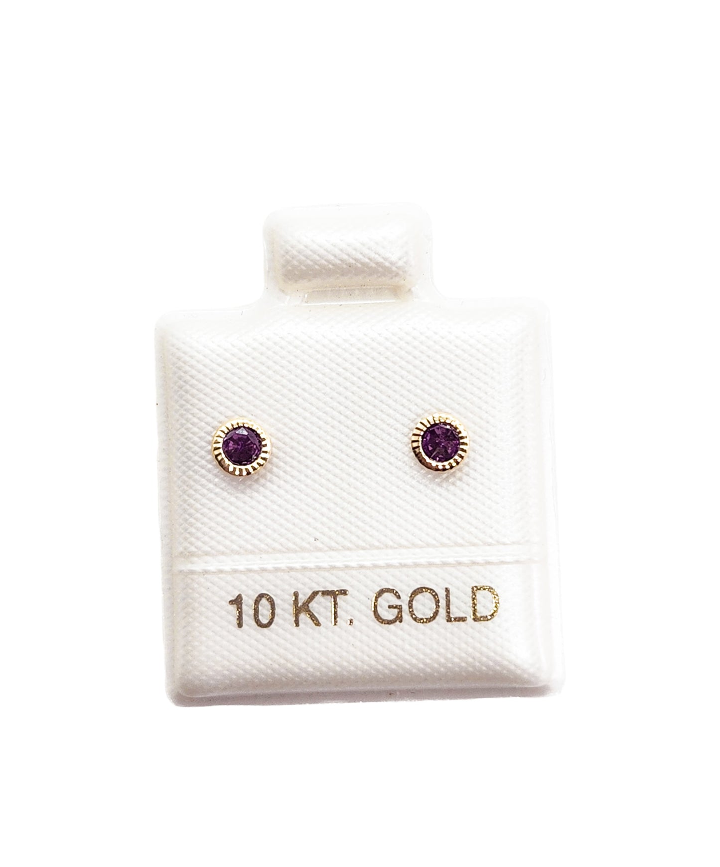 Par o Pieza de Broquel Básico con Bisel MORADO oro 10k