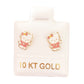 Par de Broquel Kitty esmalte oro 10k