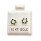 Par de Broqueles roseta sencilla con piedra verde oro 10k DORADO
