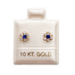 Par de Broquel roseta bebe con piedra azul marino oro 10k DORADO