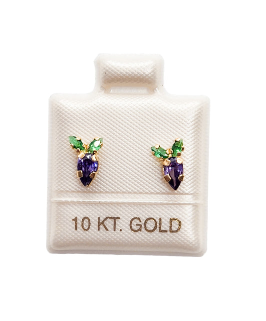Par de Broquel zanahoria morada oro 10k DORADO