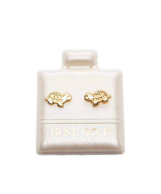 Par de broquel tortuga lisa oro 10k DORADO