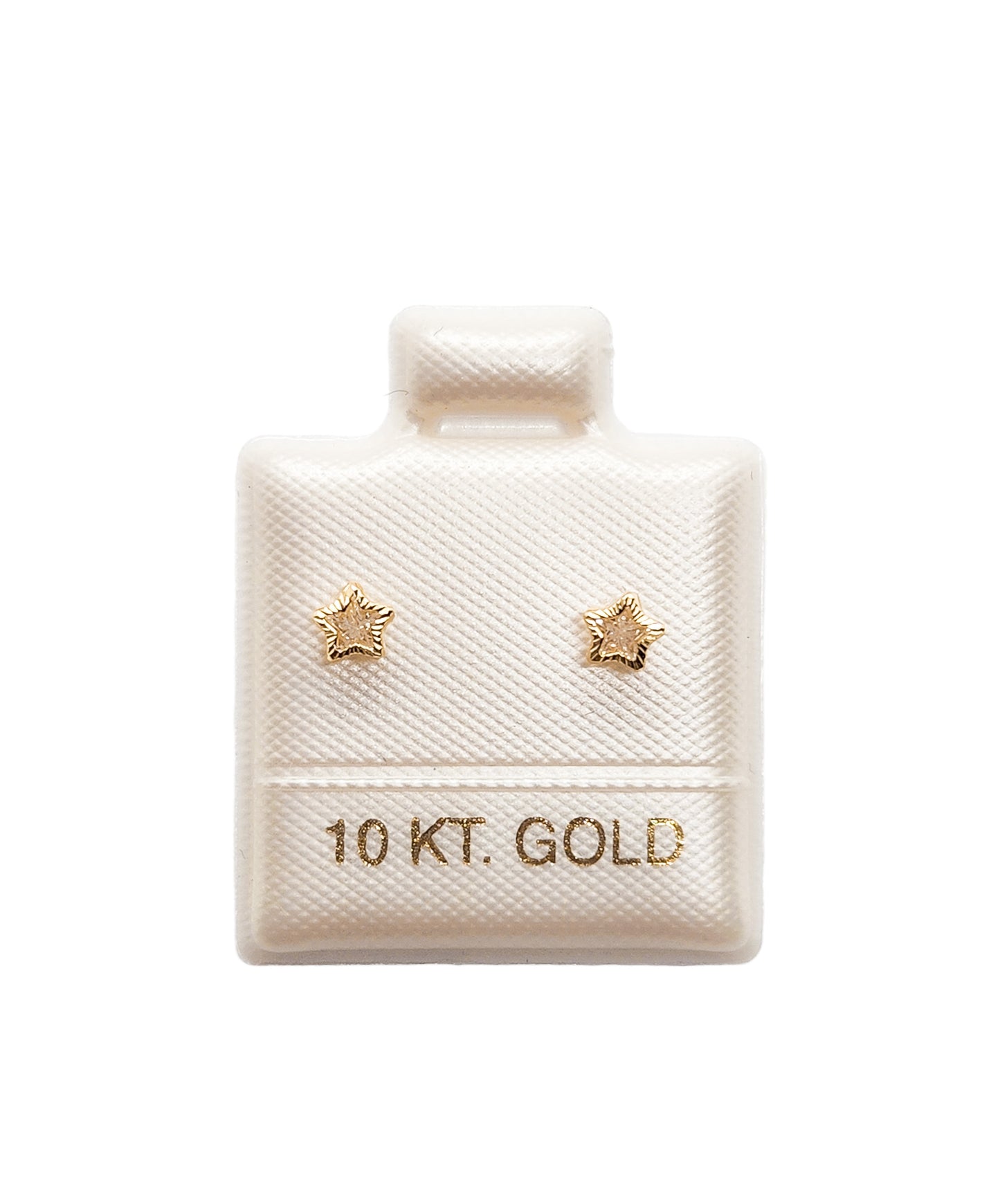 Par de Broquel estrella bisel diamantado ORO 10k