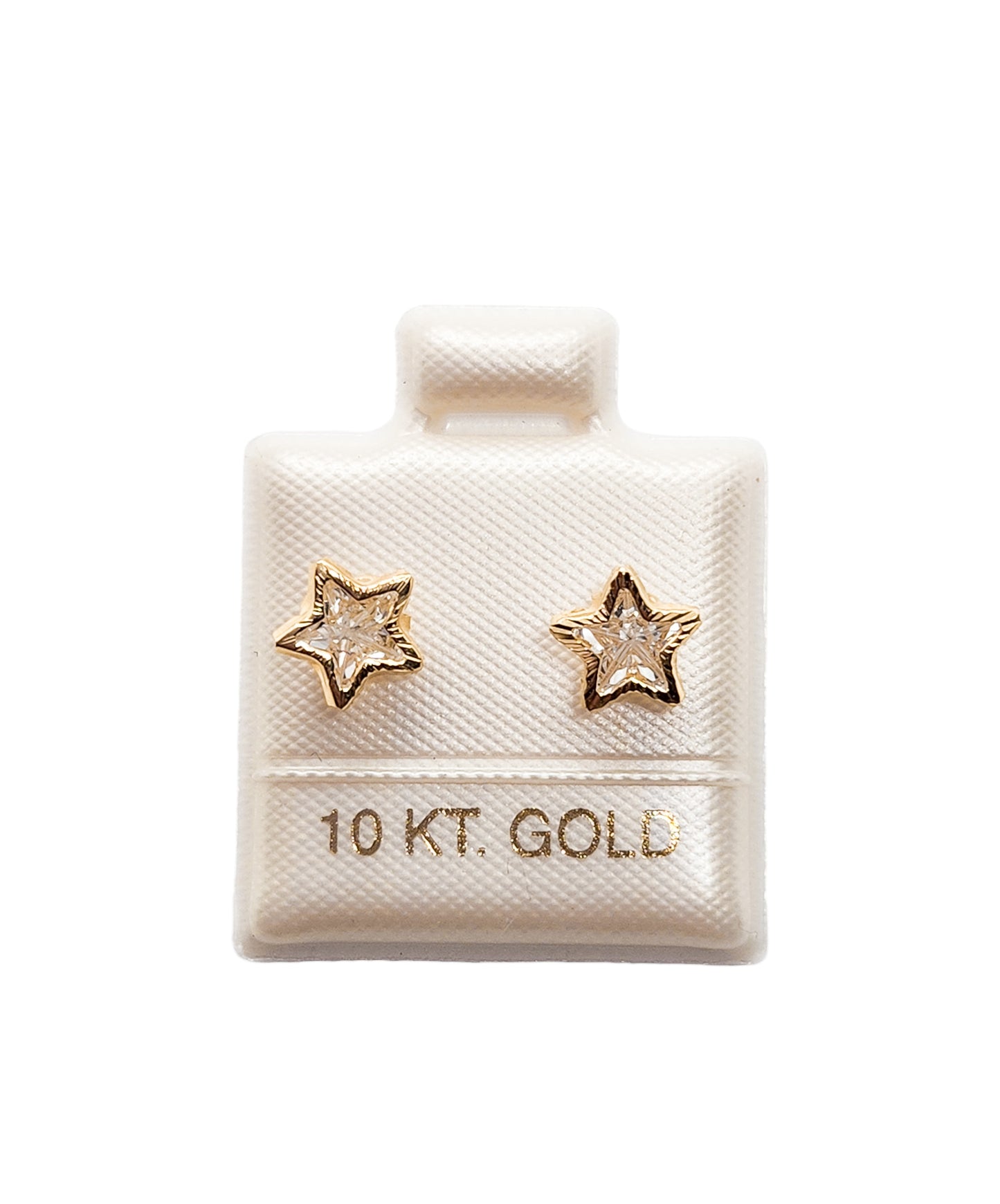 Par de Broquel estrella bisel diamantado ORO 10k