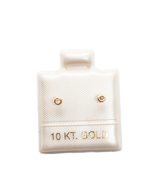 Par o Pieza de Broquel Bisel Básico Liso Blanco Oro 10k