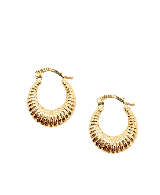 Arracadas tipo canasta oro amarillo chunky oro 10k