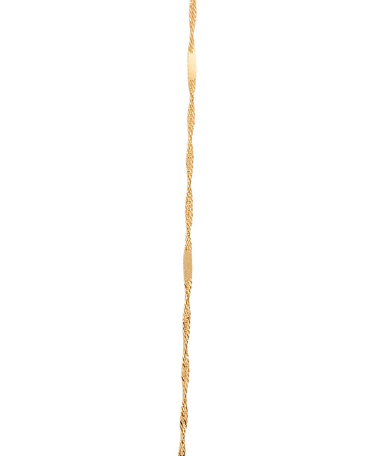 Cadena estilo singapur con espejo 1mm oro 10k
